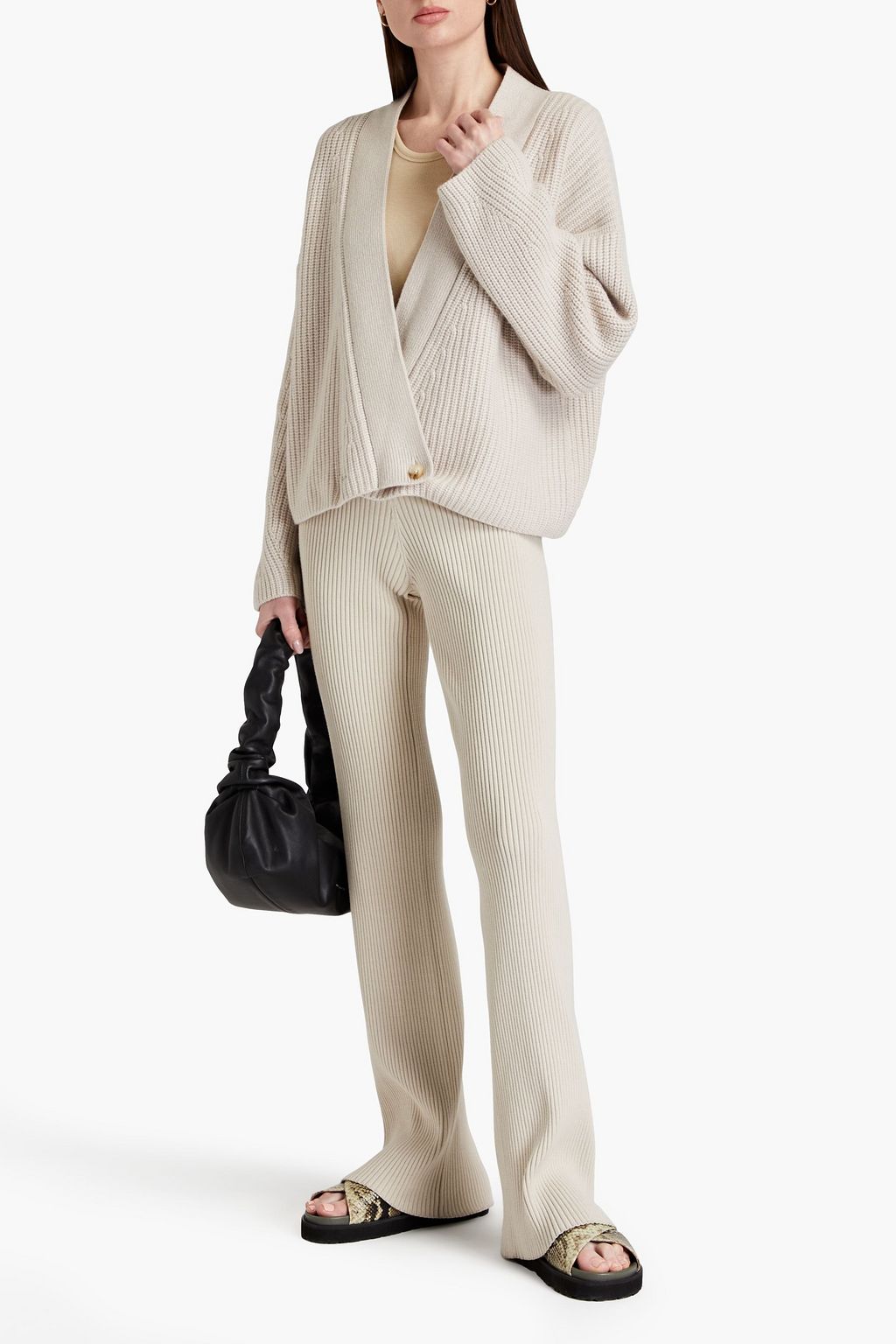 LOULOU STUDIO Talim oversized mélange cashmere cardigan