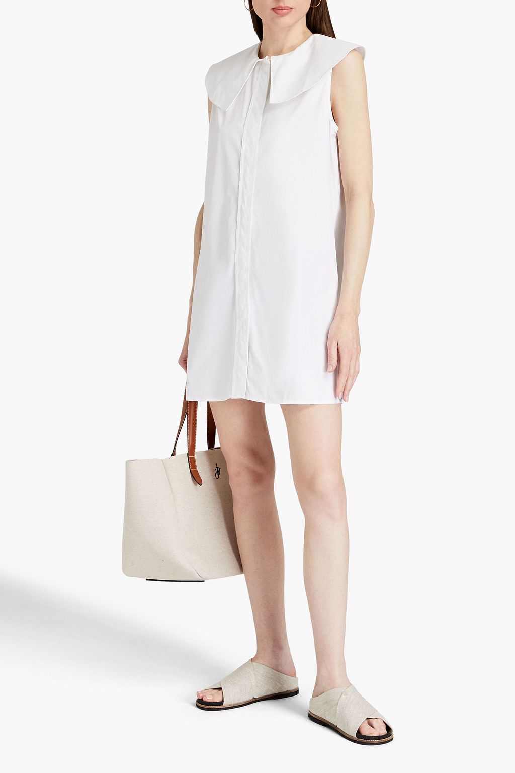 LOULOU STUDIO Samet cotton-poplin mini shirt dress
