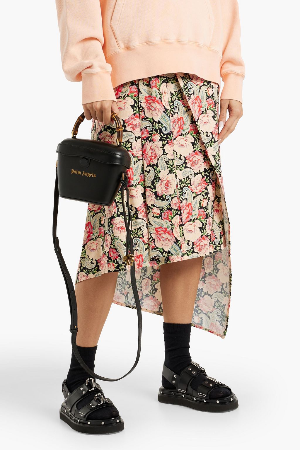PALM ANGELS Padlock printed leather cross-body bag