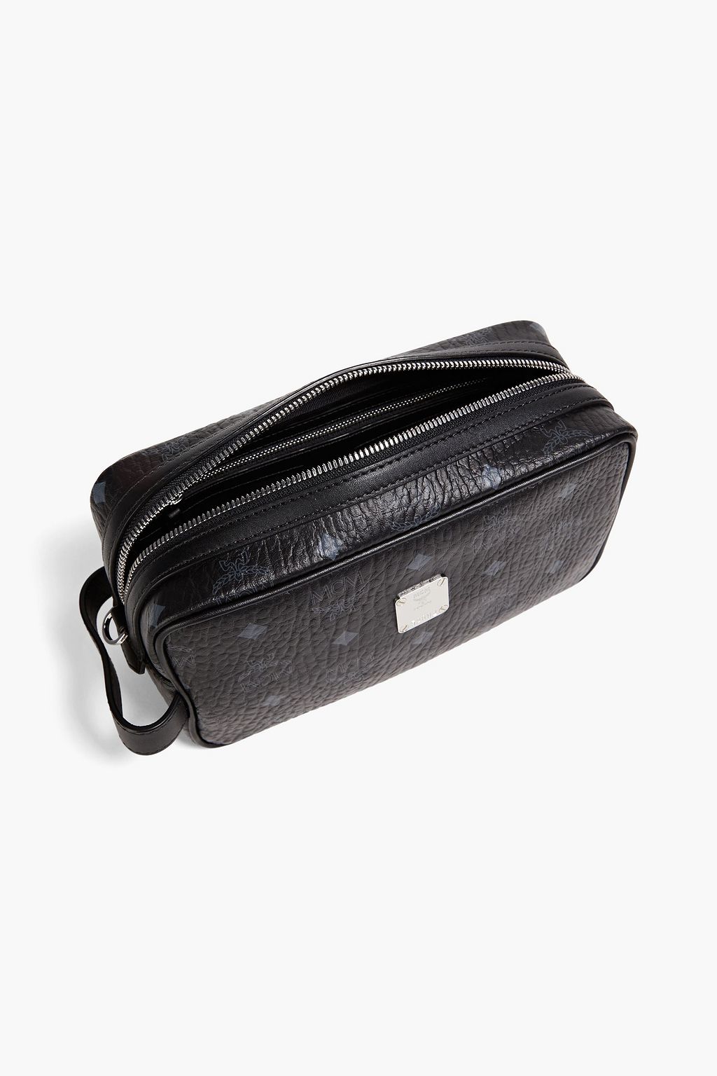 MCM Logo-print faux pebbled-leather shoulder bag