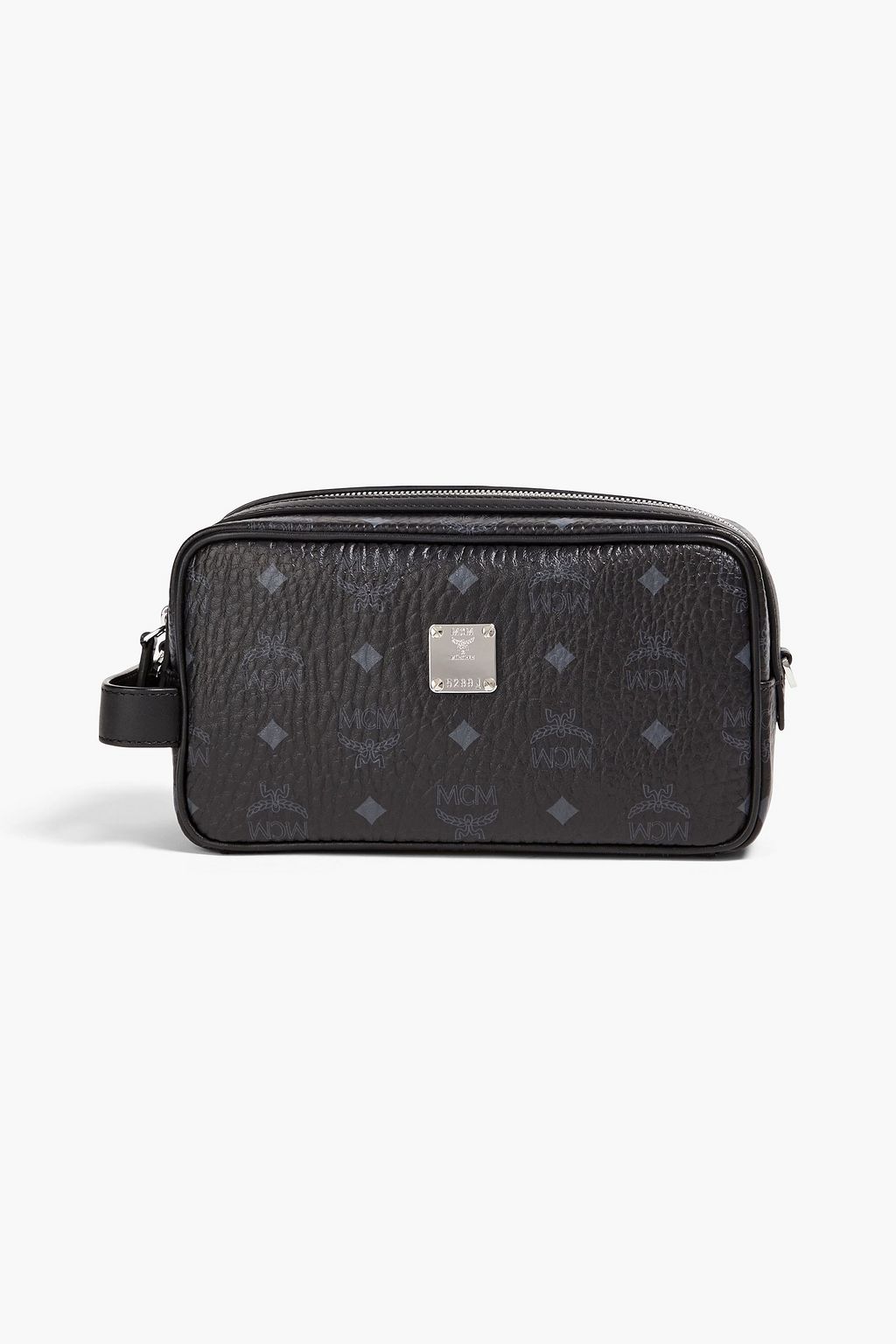 MCM Logo-print faux pebbled-leather shoulder bag