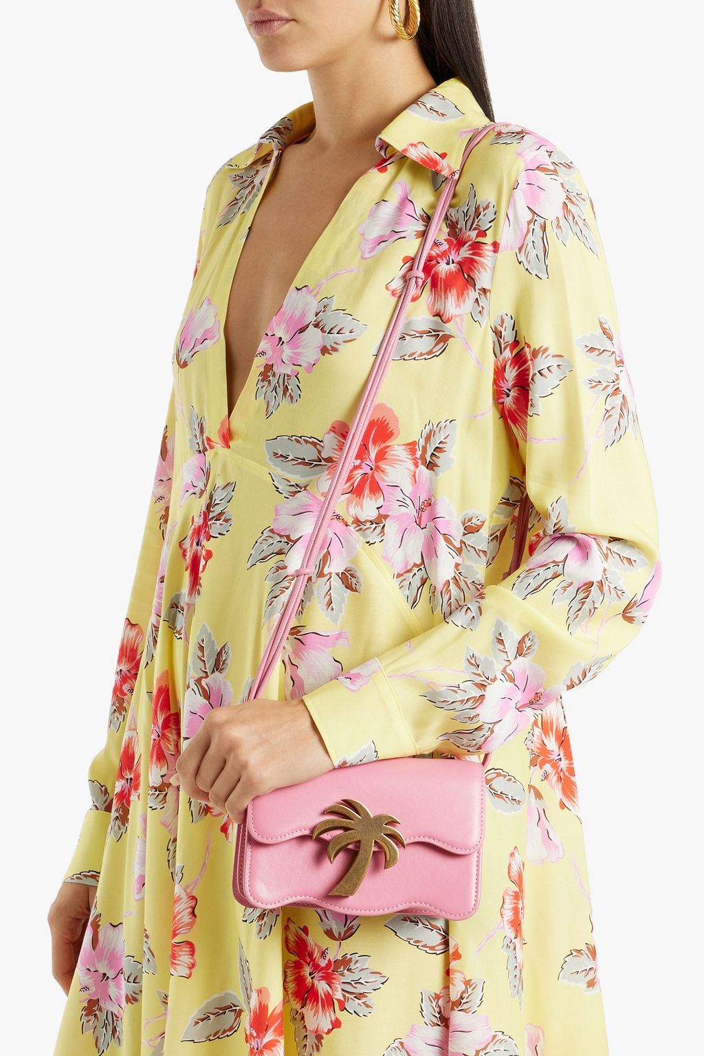 PALM ANGELS Palm Beach leather shoulder bag