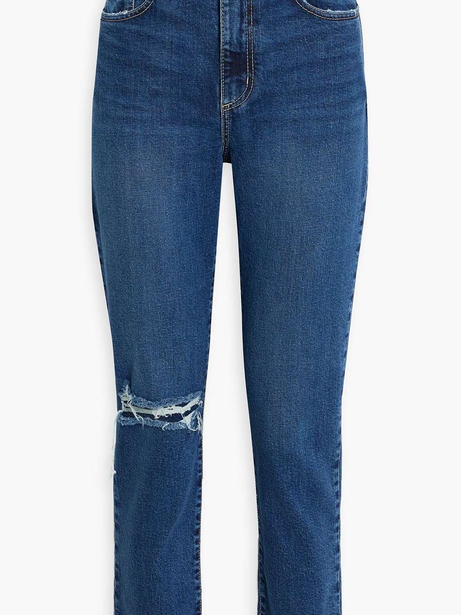 frankie cropped distressed high-rise skinny jeans