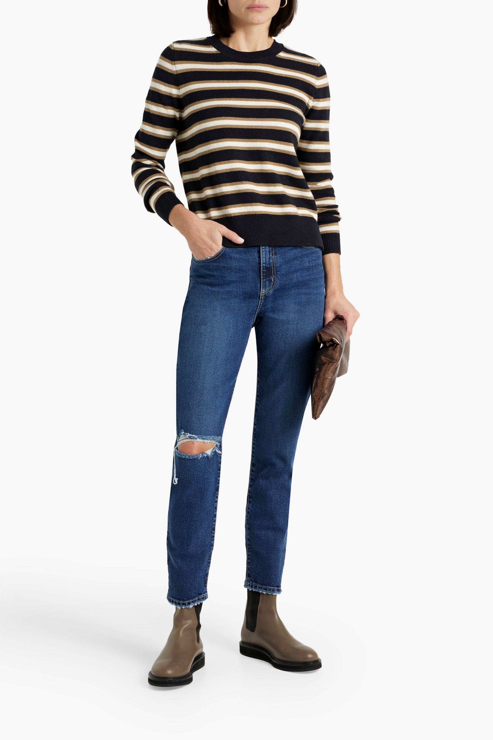 NOBODY DENIM Frankie cropped distressed high-rise skinny jeans
