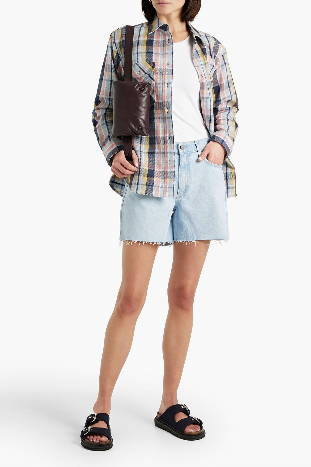 NOBODY DENIM شورت ’كوين’ من الجينز بتصميم ممزق