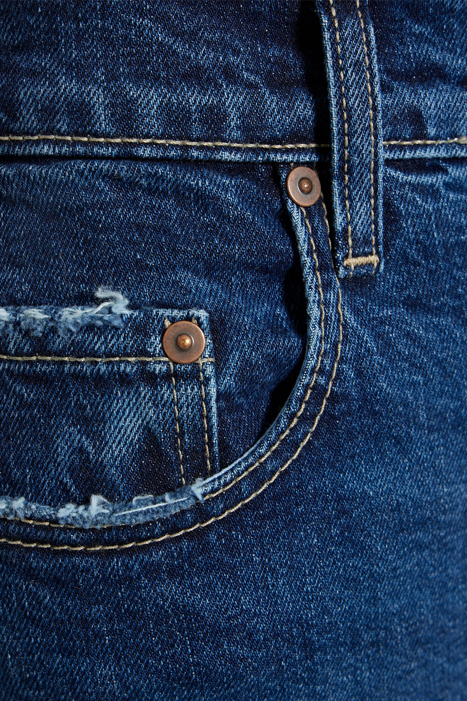 Nobody Denim Frankie Cropped Distressed High-rise Slim-leg Jeans In Mid Denim