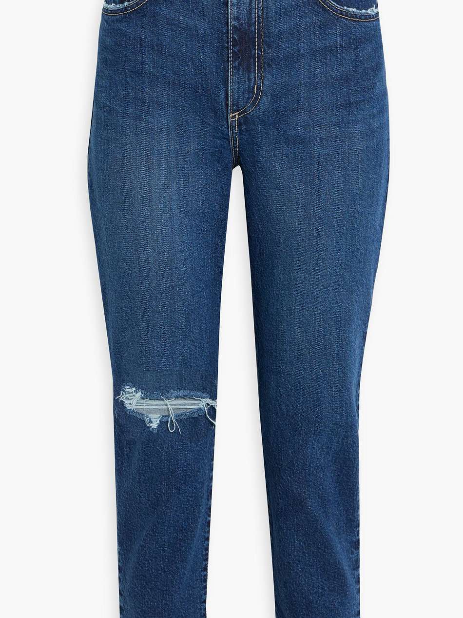frankie cropped distressed high-rise slim-leg jeans