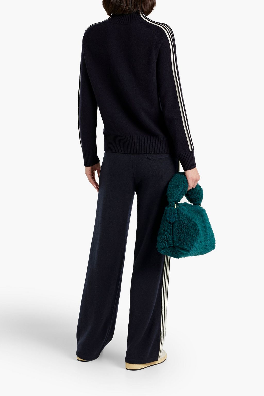 CHINTI & PARKER Striped wool and cashmere-blend track pants