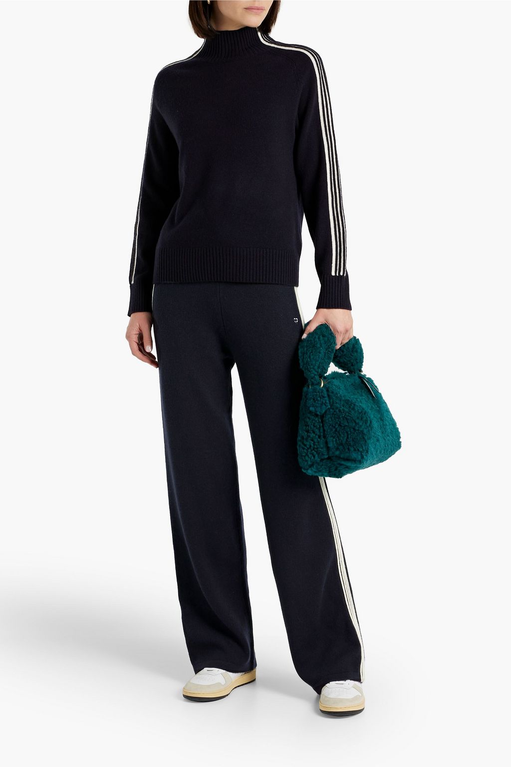 CHINTI & PARKER Striped wool and cashmere-blend track pants