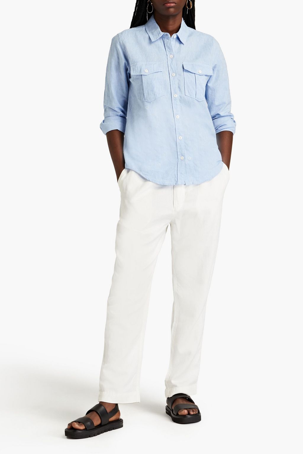 ALEX MILL Georgie cotton and linen-blend shirt