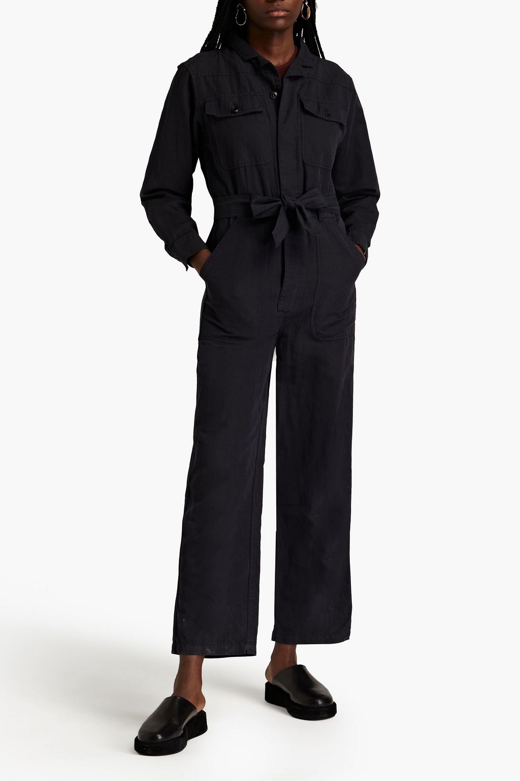ALEX MILL Mel slub cotton and linen-blend twill jumpsuit
