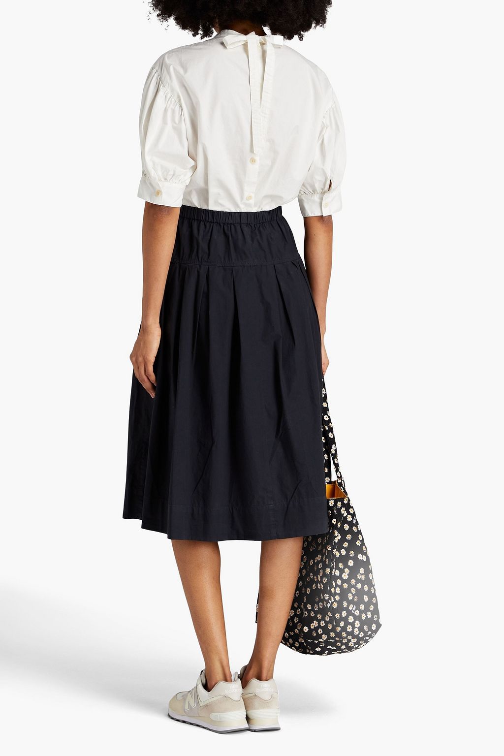 ALEX MILL June pleated washed cotton midi skirt THE