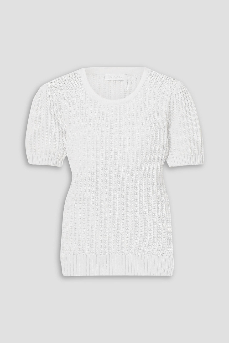 See by Chloé Ribbed-knit cotton top