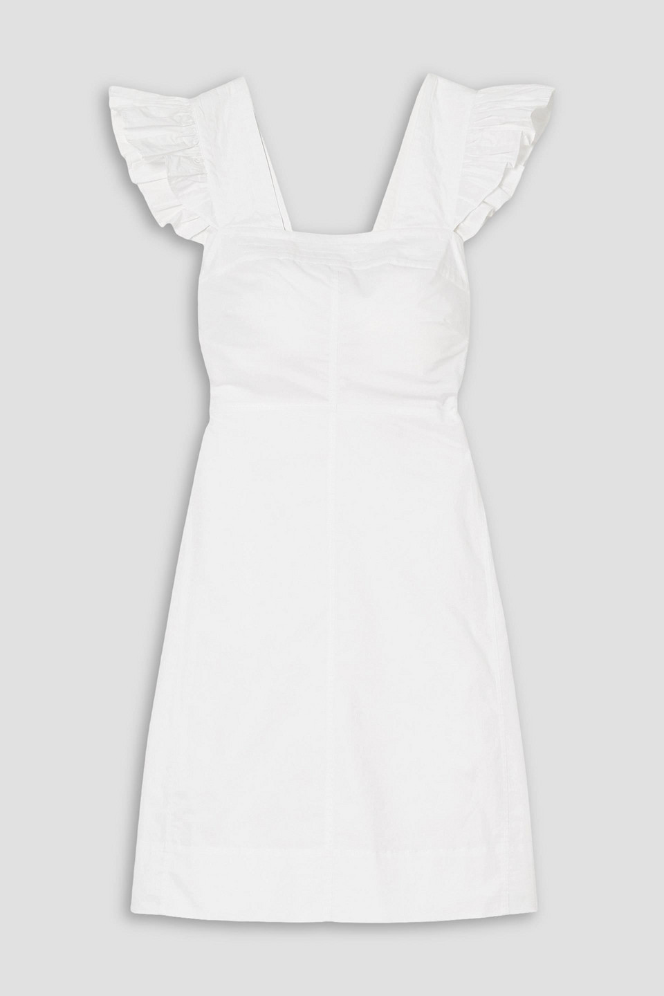 Shop See By Chloé Ruffled Cotton-poplin Mini Dress In White