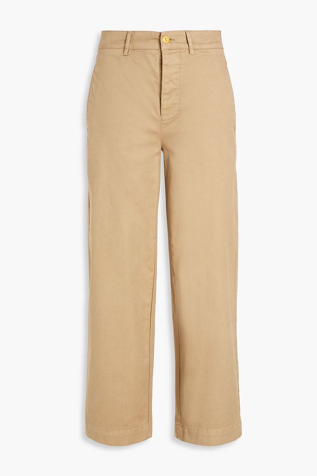 Kelly stretch-cotton twill wide-leg pants
