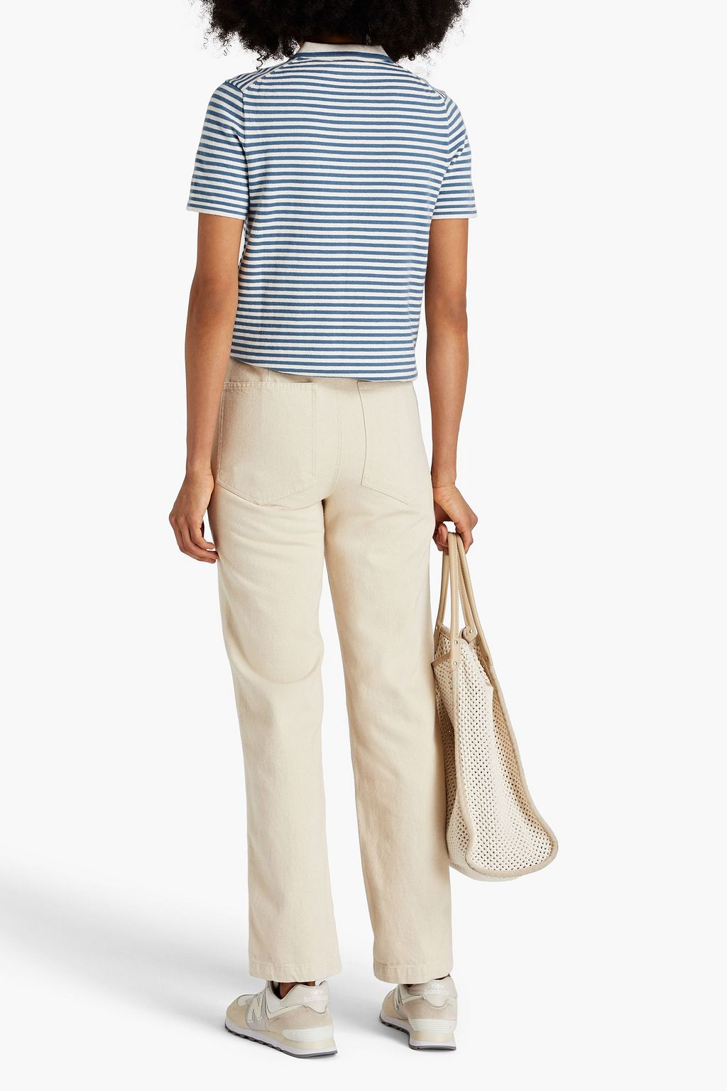 ALEX MILL Carly striped cotton polo shirt