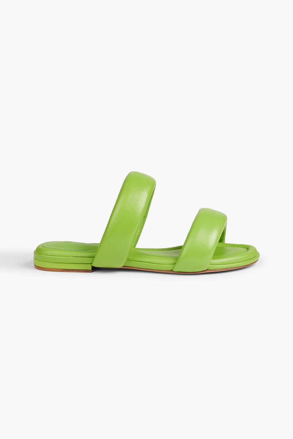 Alexandre Birman Karina 85 Mint Womens Leather Sole Metallic Print Snake Slide Sandals In Bright Green
