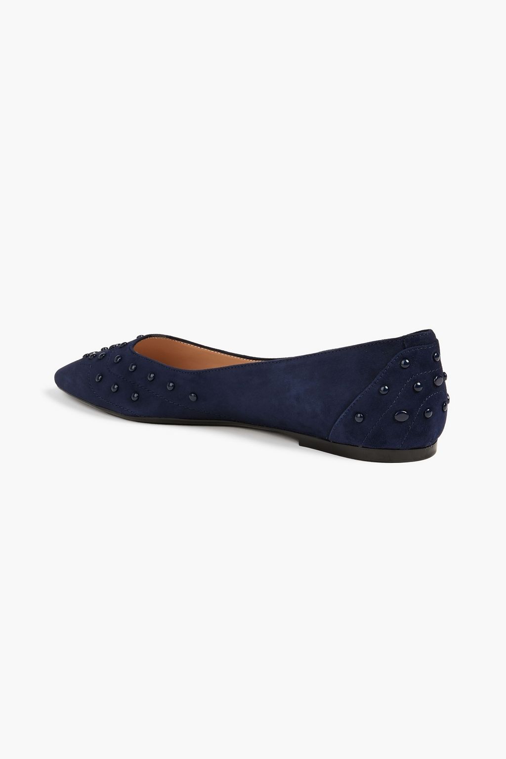 TOD'S Studded suede point-toe flats