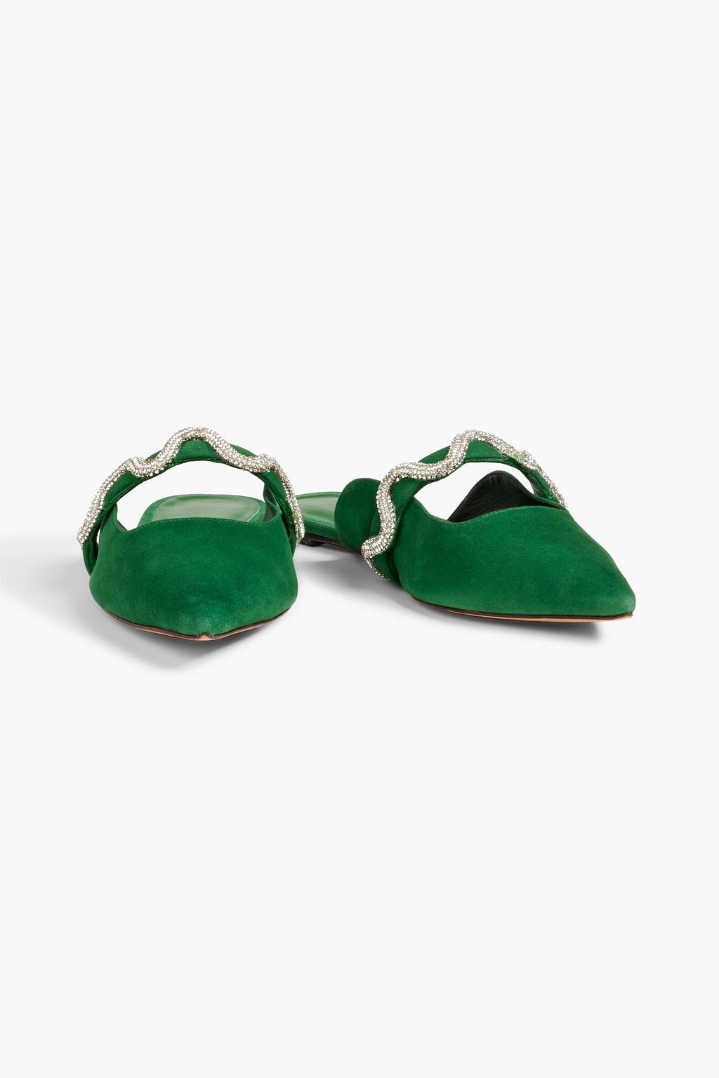 ALEXANDRE BIRMAN Lori crystal-embellished suede mules