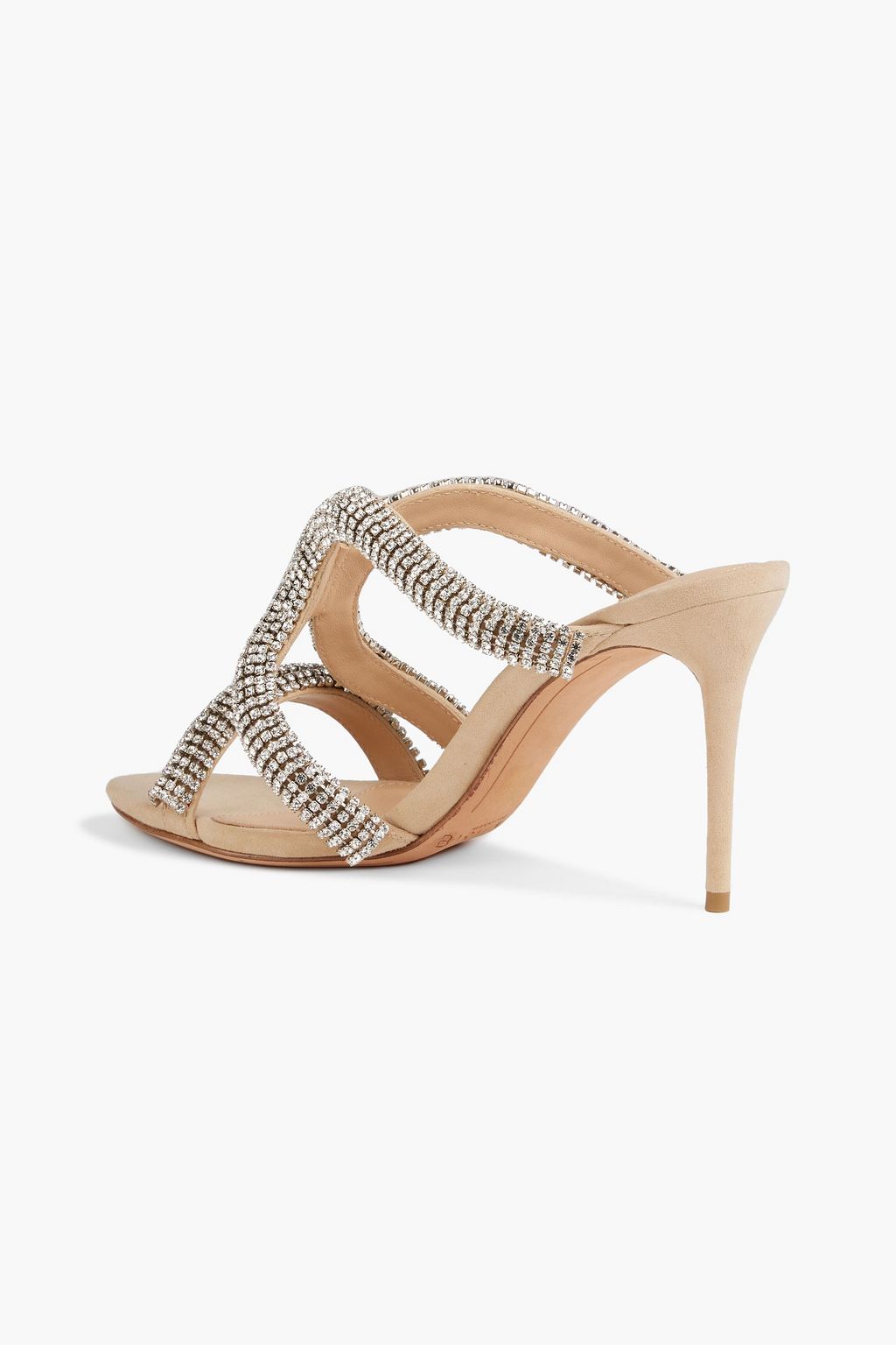 ALEXANDRE BIRMAN Cleo 85 crystal-embellished suede mules