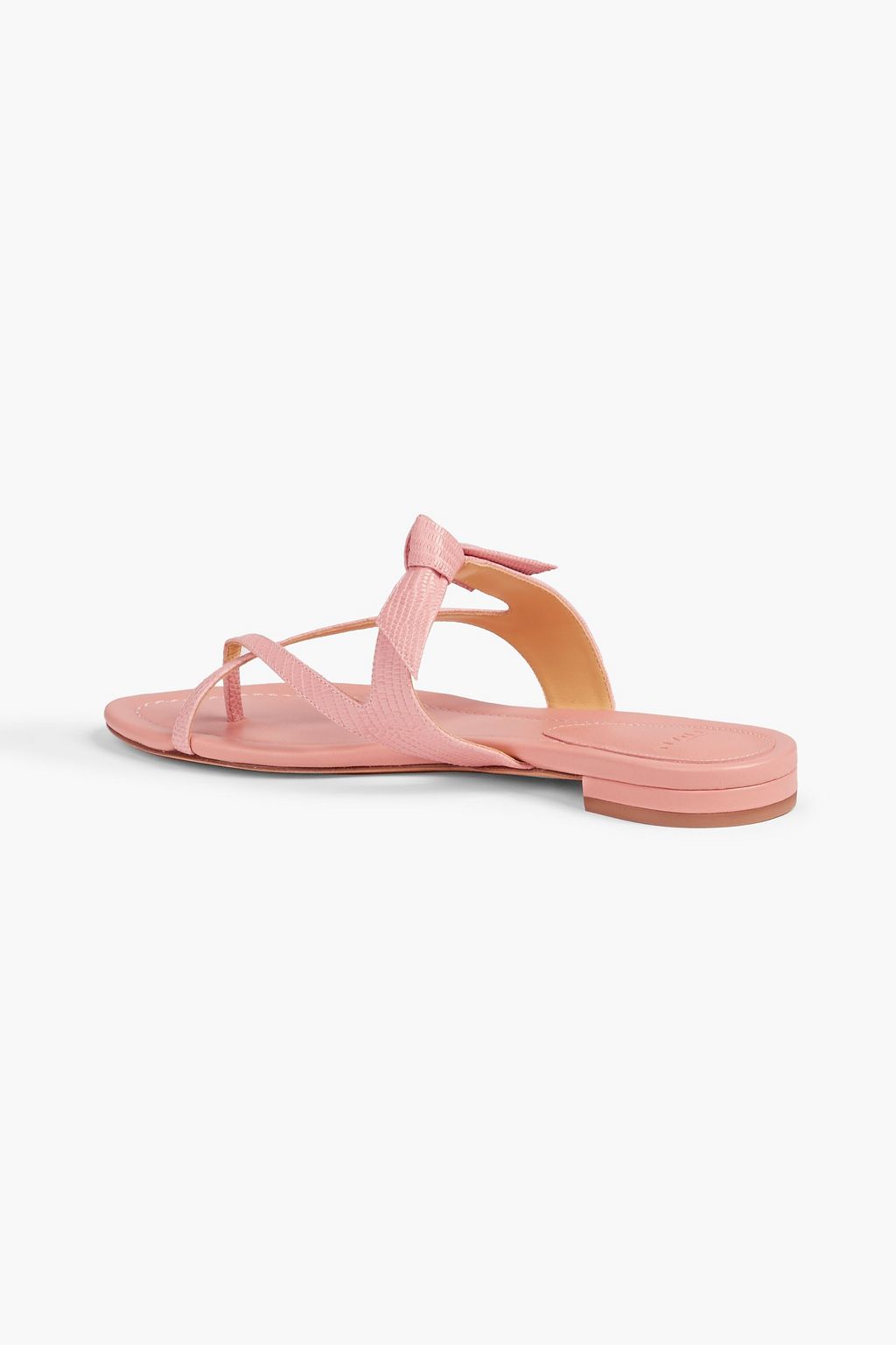ALEXANDRE BIRMAN Clarita bow-embellished lizard-effect leather sandals