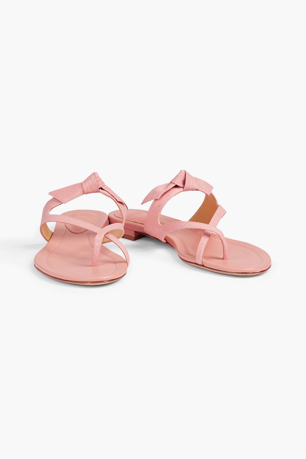 ALEXANDRE BIRMAN Clarita bow-embellished lizard-effect leather sandals
