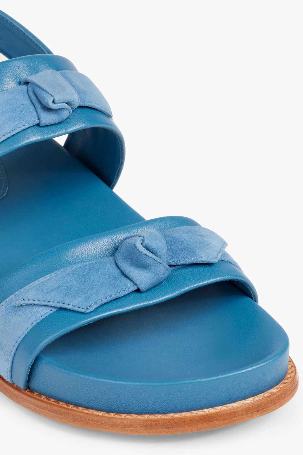 ALEXANDRE BIRMAN Clarita Sport bow-embellished leather and suede slingback sandals