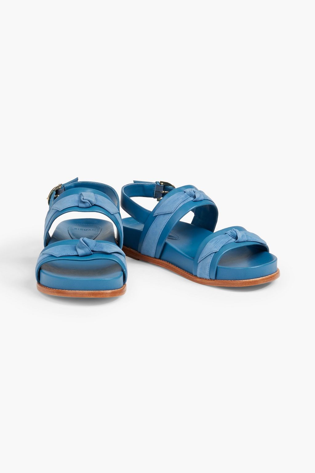 ALEXANDRE BIRMAN Clarita Sport bow-embellished leather and suede slingback sandals
