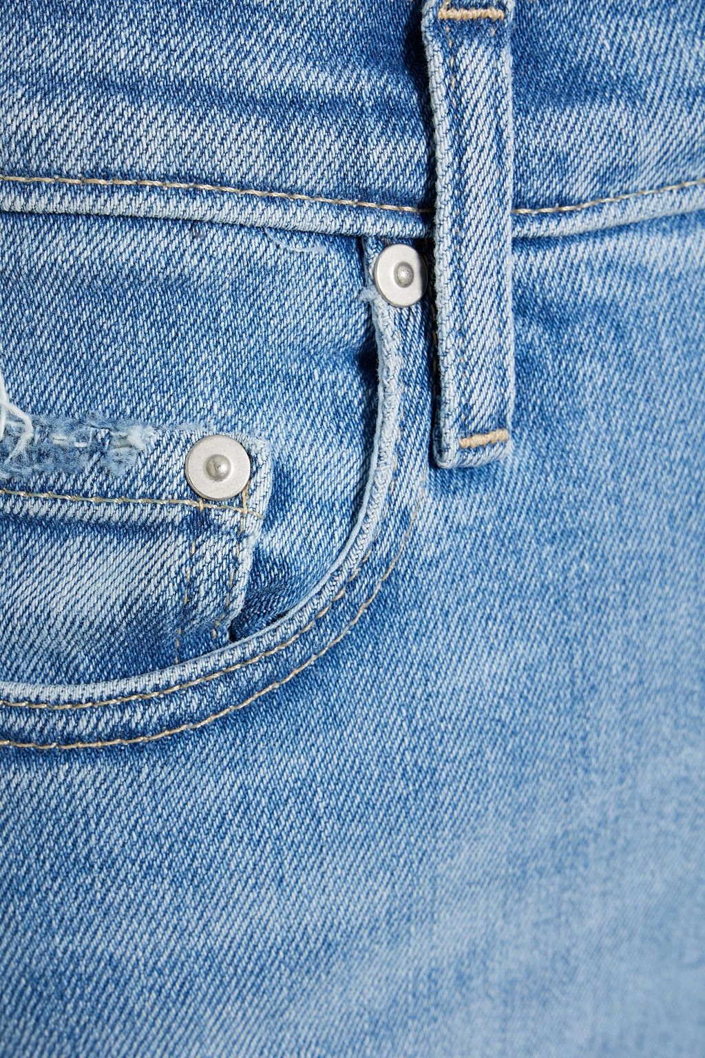 NOBODY DENIM بنطلون جينز سكيني قصير «سيرين» بخصر مرتفع وبتصميم ممزق
