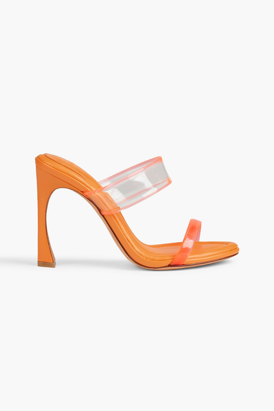 Alexandre Birman Joanna Leather And Pvc Mules In Orange