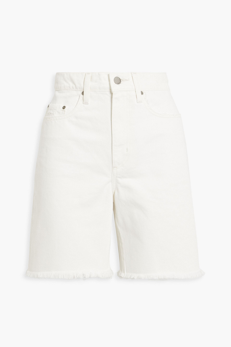 Nobody Denim Tyler Frayed Denim Shorts In Off-white