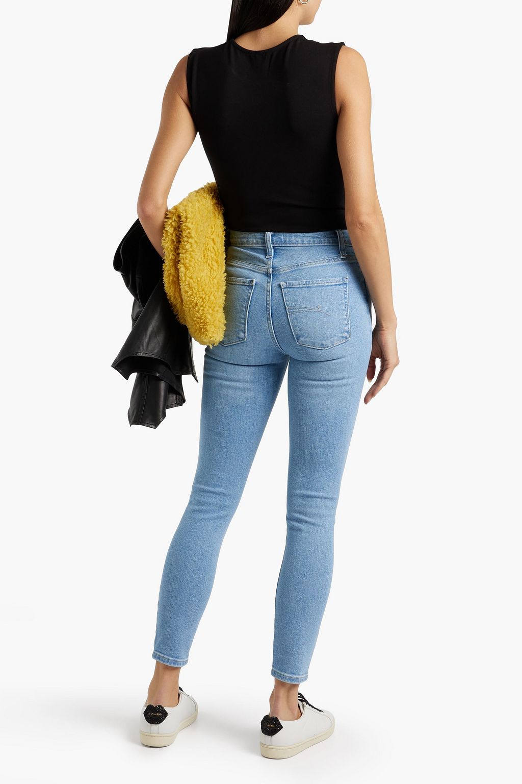 NOBODY DENIM بنطلون جينز سكيني «كالت» قصير بخصر مرتفع بتصميم ممزّق