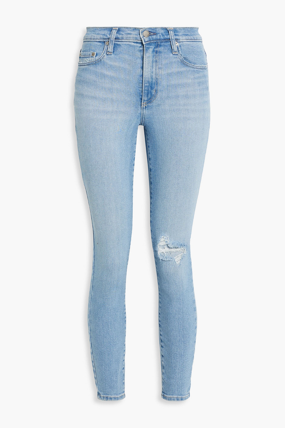 Cult cropped distressed high-rise skinny jeans