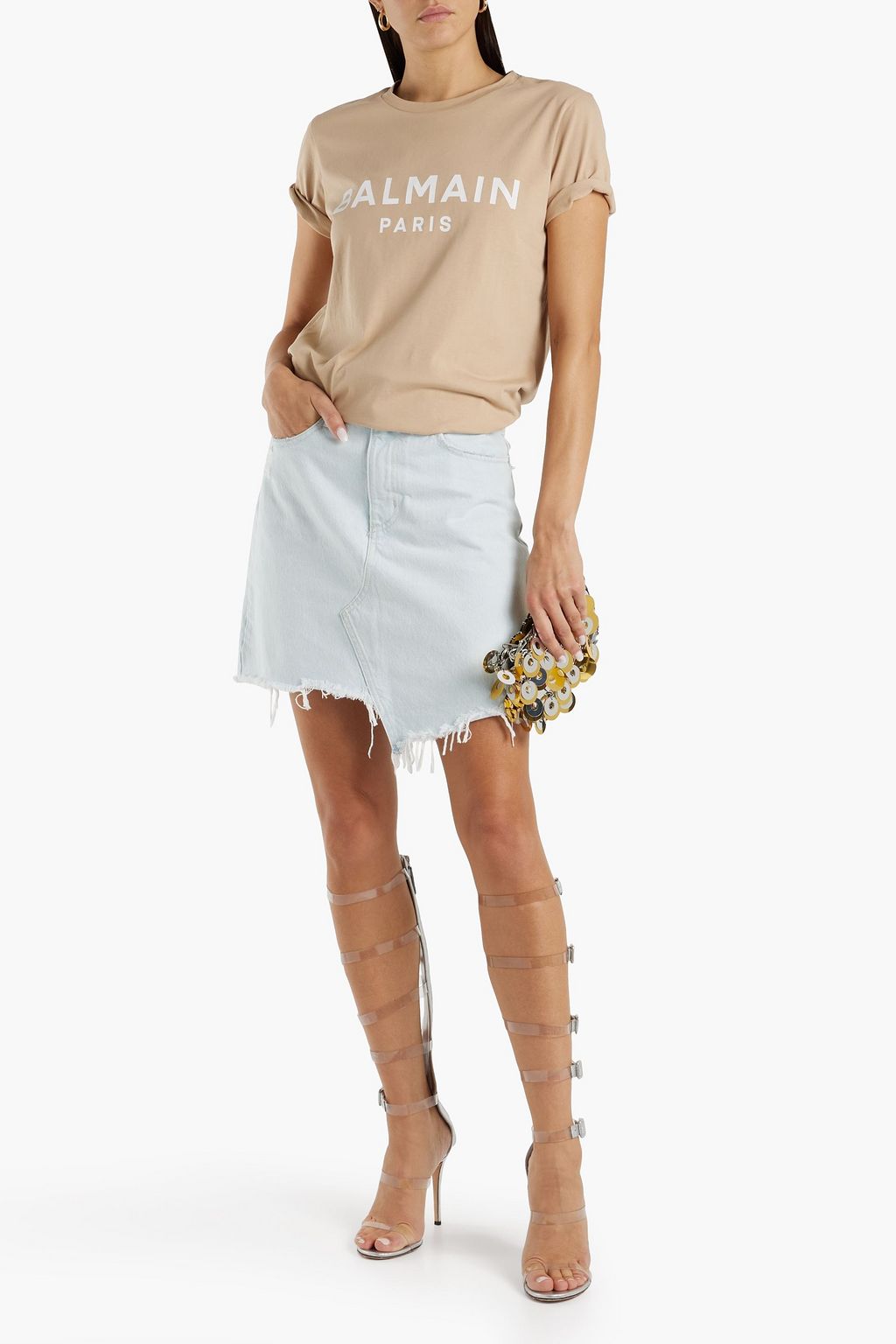 BALMAIN Printed cotton-jersey T-shirt