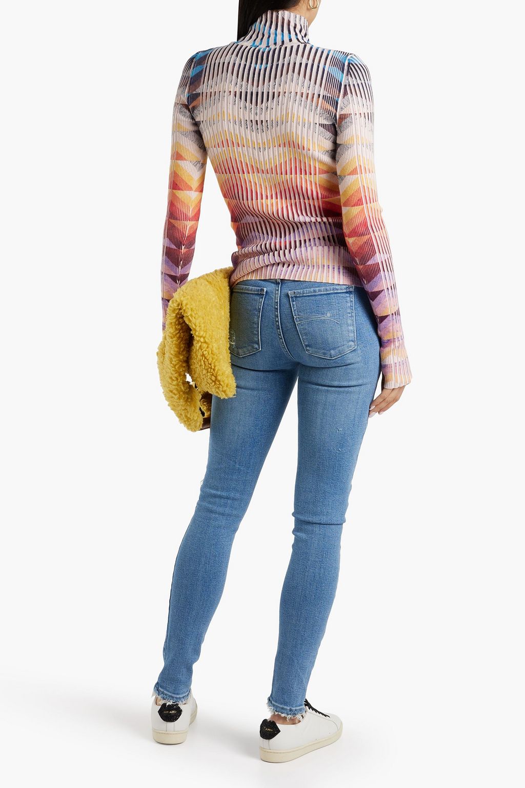 NOBODY DENIM بنطلون جينز «كالت» بخصر مرتفع وبقصة سكيني بتصميم ممزق
