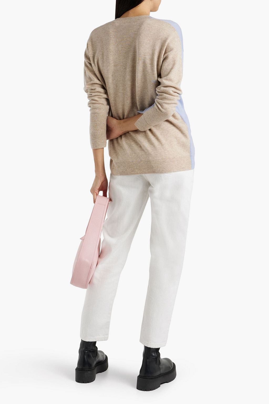 CHINTI & PARKER Two-tone wool and cashmere-blend sweater