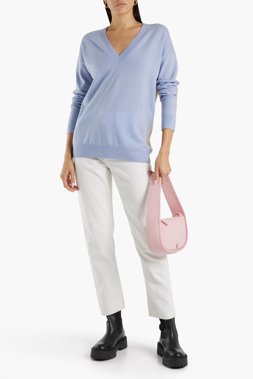 CHINTI & PARKER Two-tone wool and cashmere-blend sweater