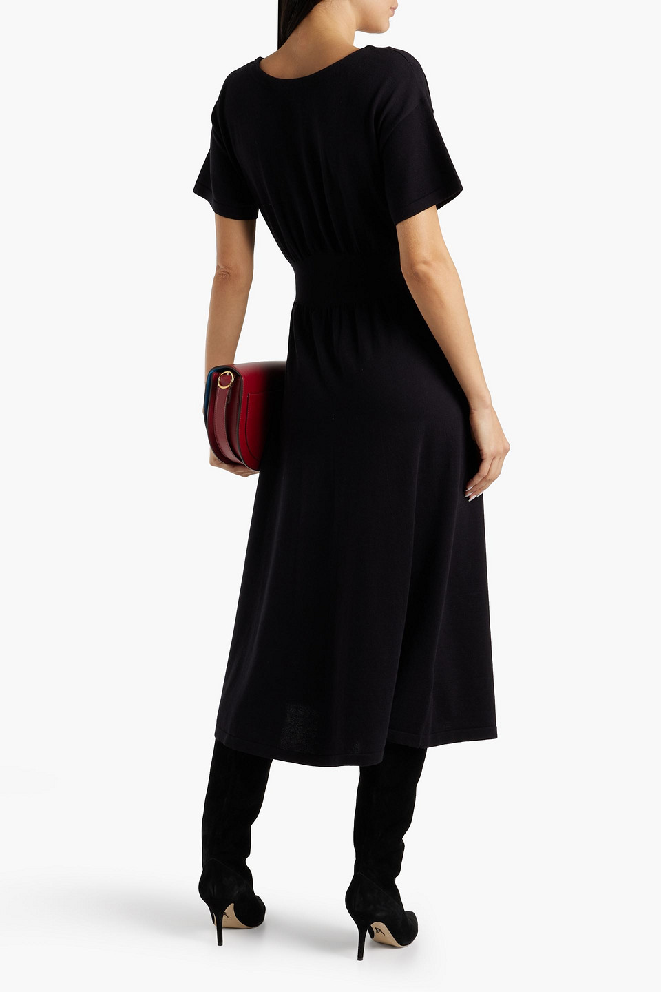 Chinti & Parker Cotton Midi Dress In Black