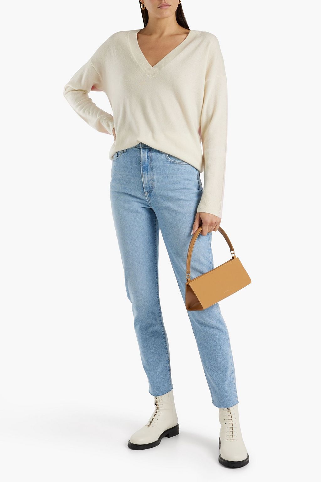 CHINTI & PARKER Two-tone wool and cashmere-blend sweater