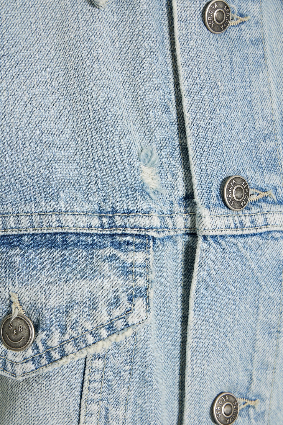 Ser.o.ya Eliza Distressed Denim Jacket In Light Denim