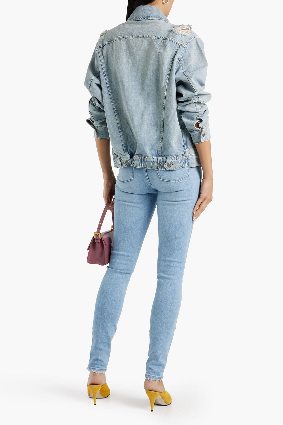 Ser.o.ya Eliza Distressed Denim Jacket In Light Denim