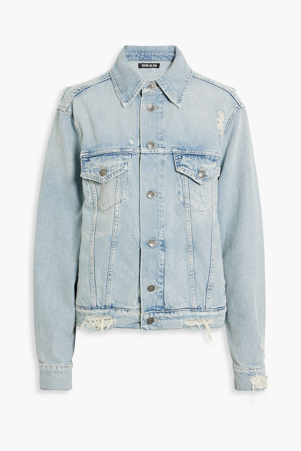 Ser.o.ya Eliza Distressed Denim Jacket In Light Denim