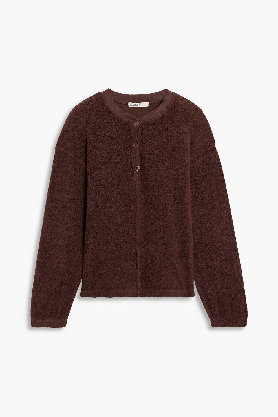 Stateside Supima Cotton And Modal-blend Fleece Sweatshirt In Chocolate