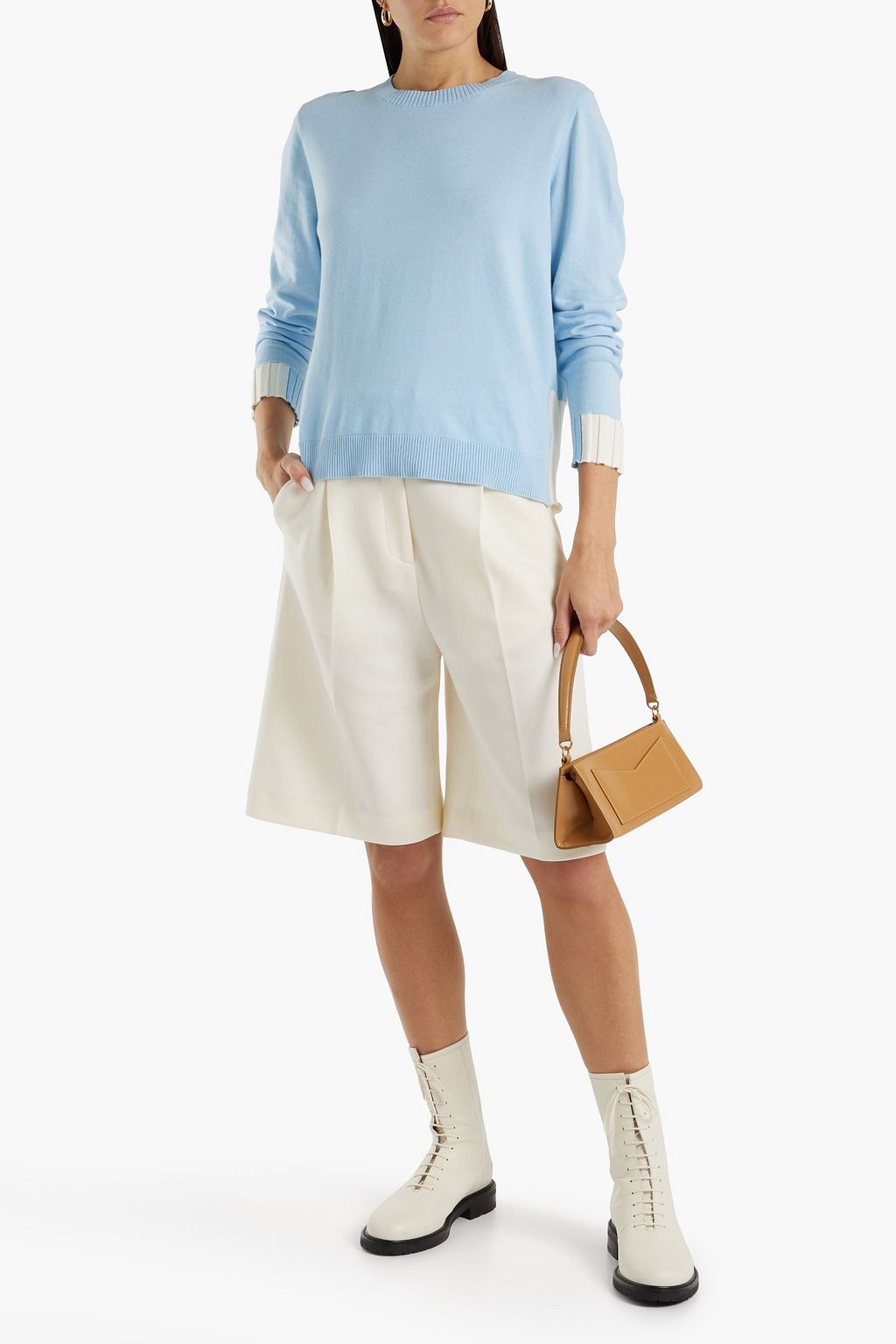 CHINTI & PARKER Layered two-tone cotton sweater