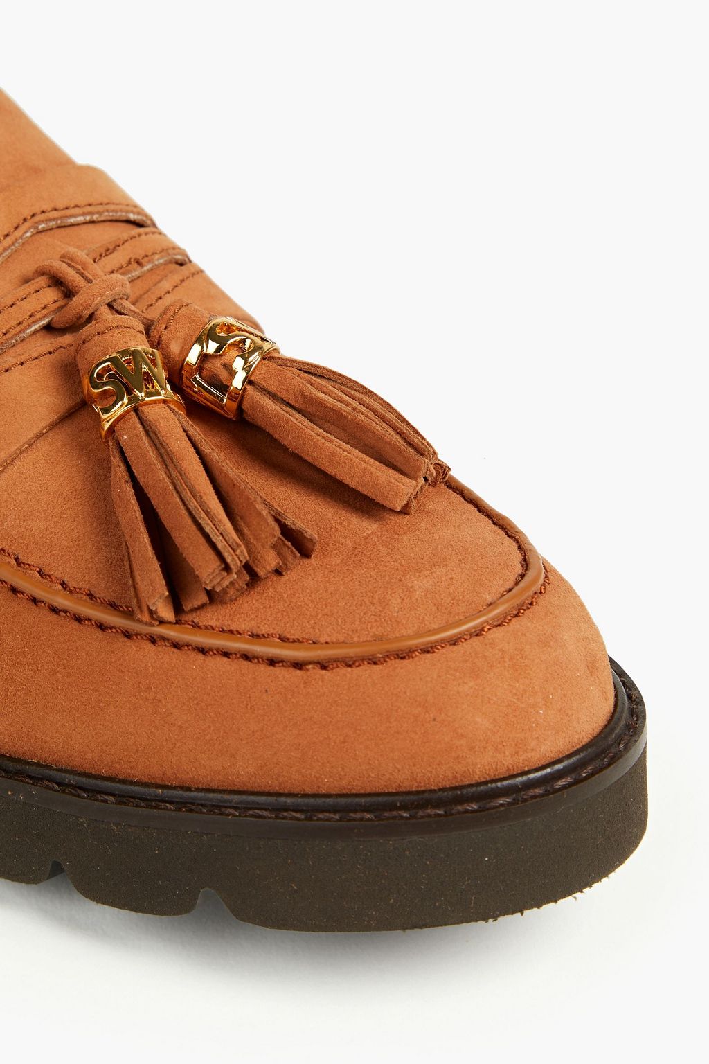 STUART WEITZMAN Tasseled suede loafers