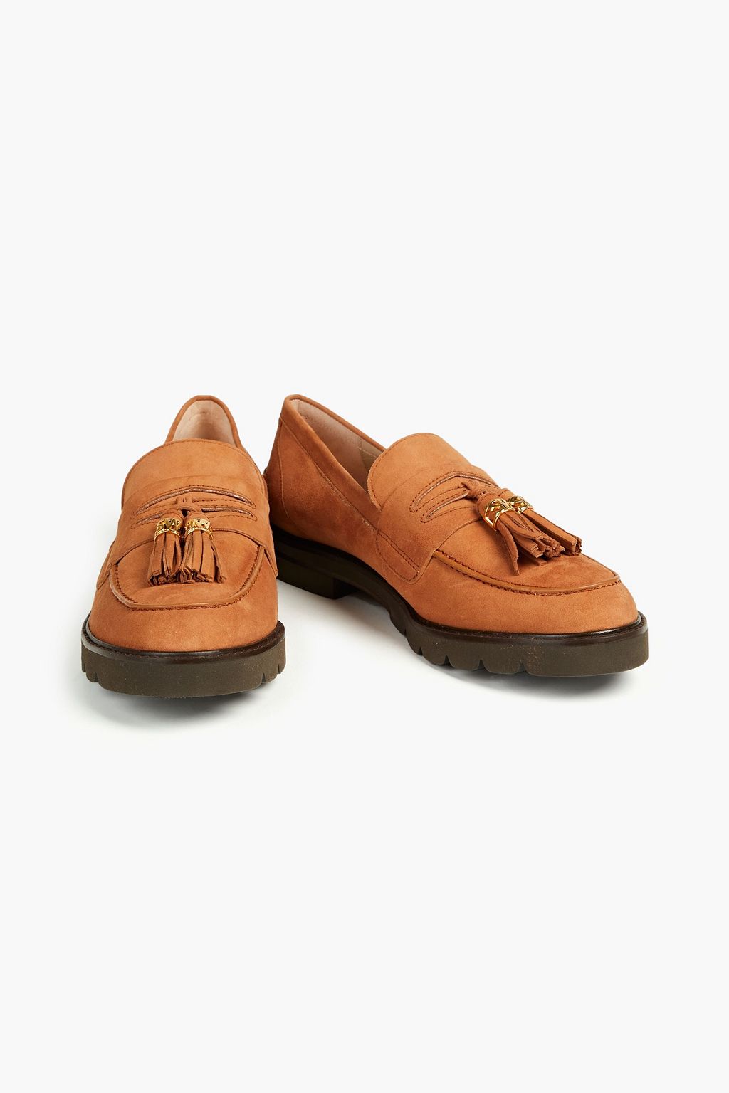 STUART WEITZMAN Tasseled suede loafers