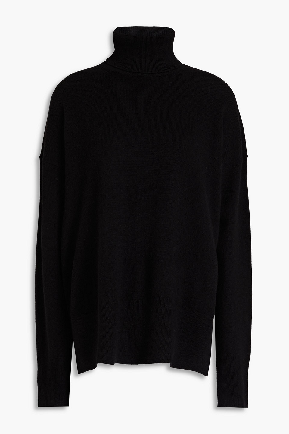 Theory Karenia Mélange Cashmere Turtleneck Jumper In Black