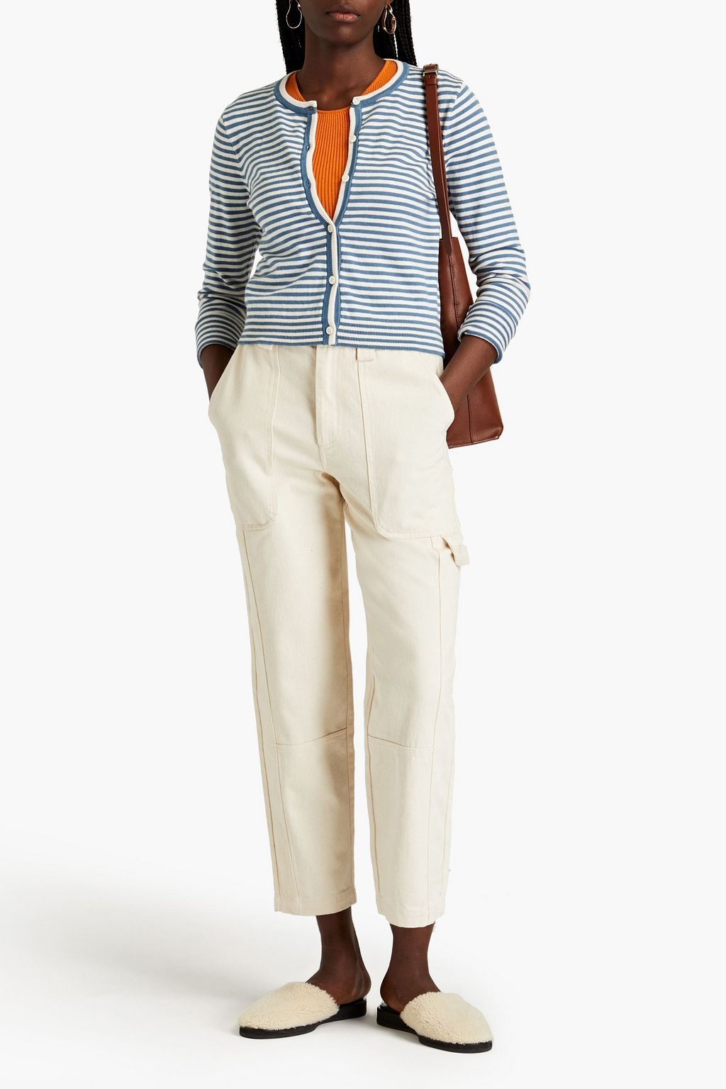 ALEX MILL Albertina striped cotton cardigan