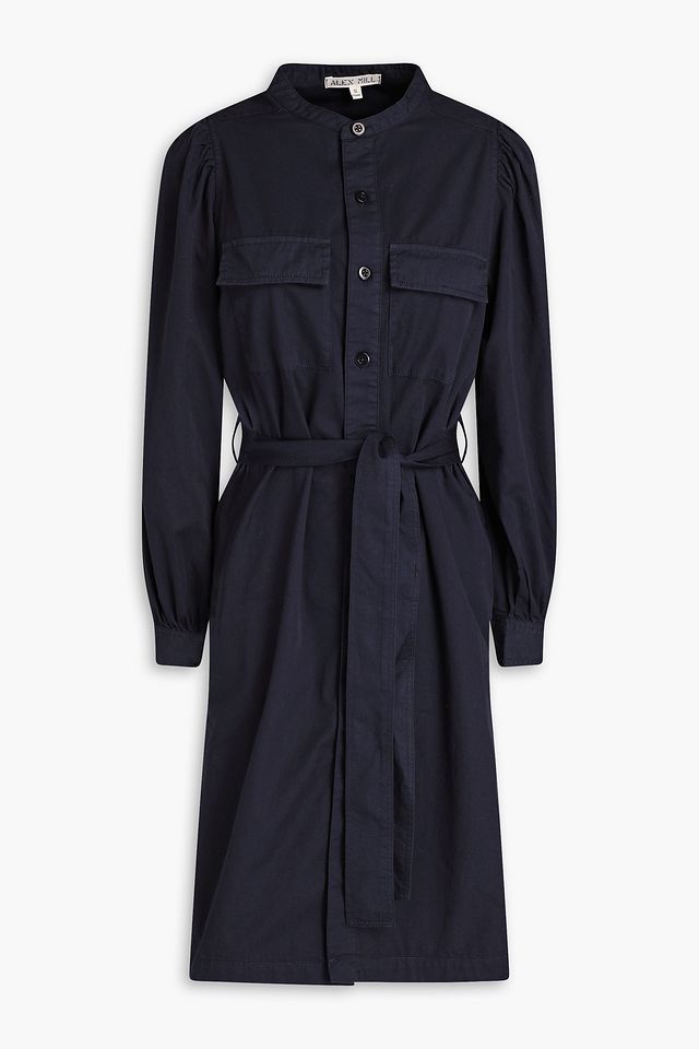 Jardin belted cotton-twill mini shirt dress