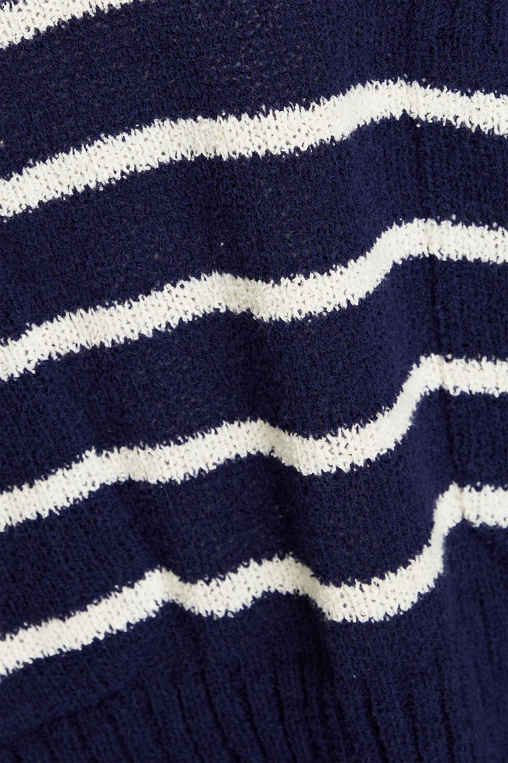 ALEX MILL Alice striped bouclé-knit cotton-blend polo sweater
